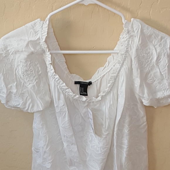 FOREVER 21 Off White Cream Blouse - Picture 2 of 8